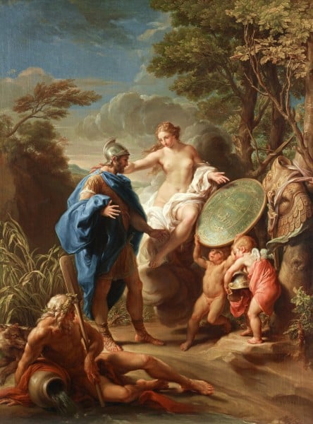 Venus überreicht Aeneas die Waffen des Vulkan