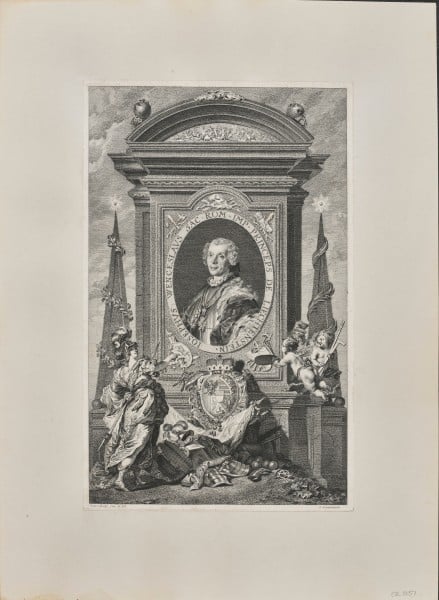 Denkmal mit dem Porträt des Fürsten Joseph Wenzel I. von Liechtenstein (1696–1772)