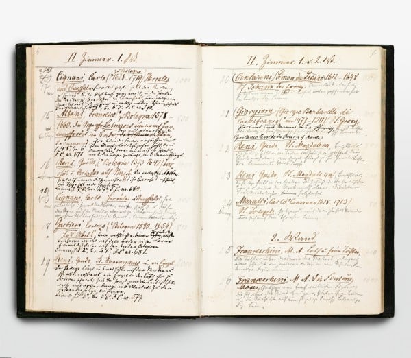 Aufzeichnungen von Herrn Hofrat v. Falke (Konzept für den Galeriekatalog von 1873)