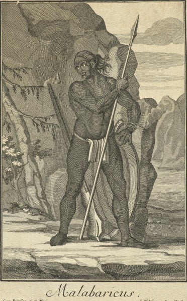 Malabaricus. Blatt aus einer Folge mit 24 Darstellungen von Frauen und Männern aus verschiedenen Regionen der Welt