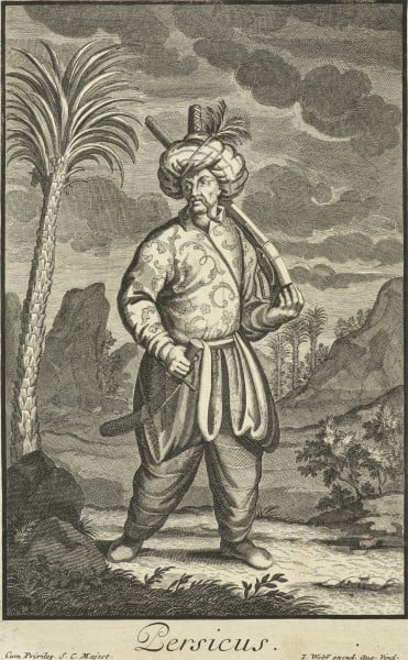 Persicus. Blatt aus einer Folge mit 24 Darstellungen von Frauen und Männern aus verschiedenen Regionen der Welt