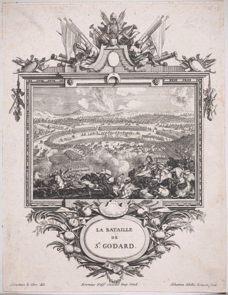 La Bataille de St. Godard. Blatt aus der Folge: Die Eroberungen Ludwigs XIV.