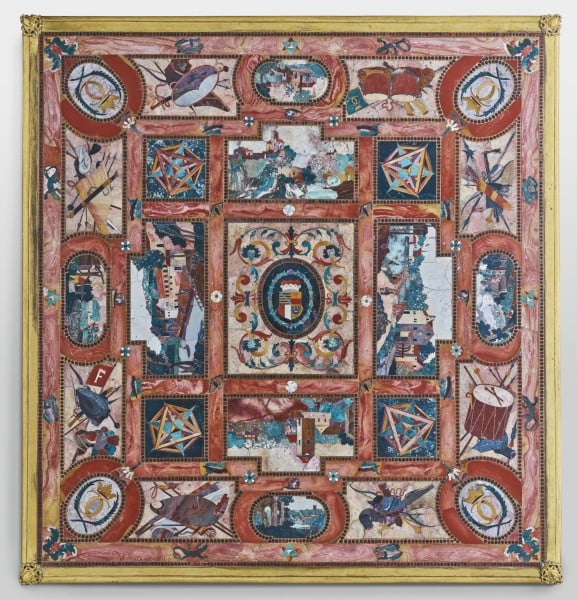 Tischplatte mit dem Wappen von Fürst Karl I. von Liechtenstein