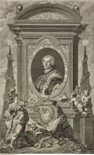 Denkmal mit dem Porträt des Fürsten Joseph Wenzel I. von Liechtenstein (1696–1772)