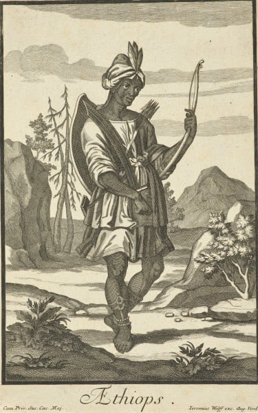 AEthiops. Blatt aus einer Folge mit 24 Darstellungen von Frauen und Männern aus verschiedenen Regionen der Welt