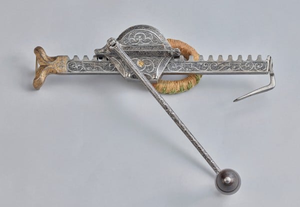 Zahnstangenwinde für eine Armbrust