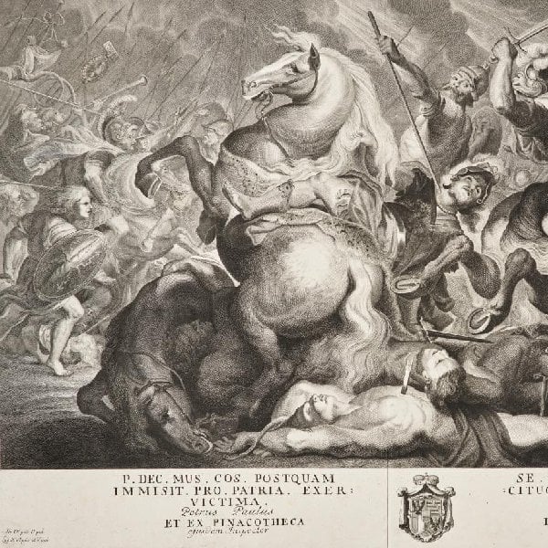 Der Tod des Decius Mus in der Schlacht
