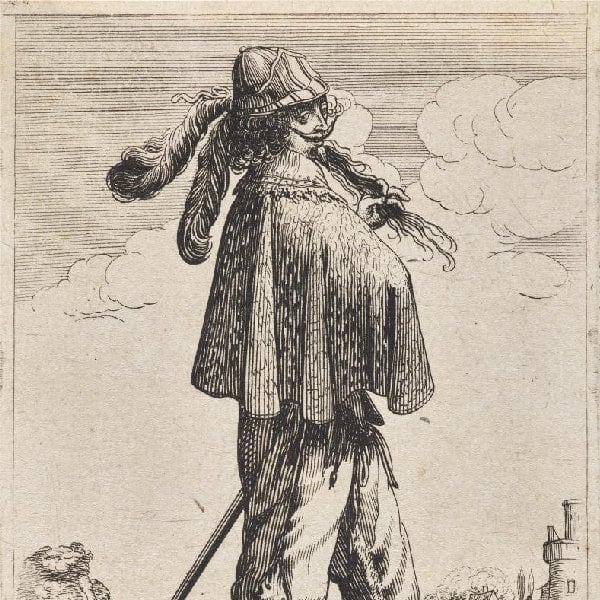 Mann in zeitgenössischem Gewand. Blatt aus der Folge: Le Jardin de la Noblesse Françoise