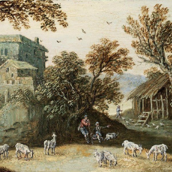 Arkadische Landschaft mit Hirten