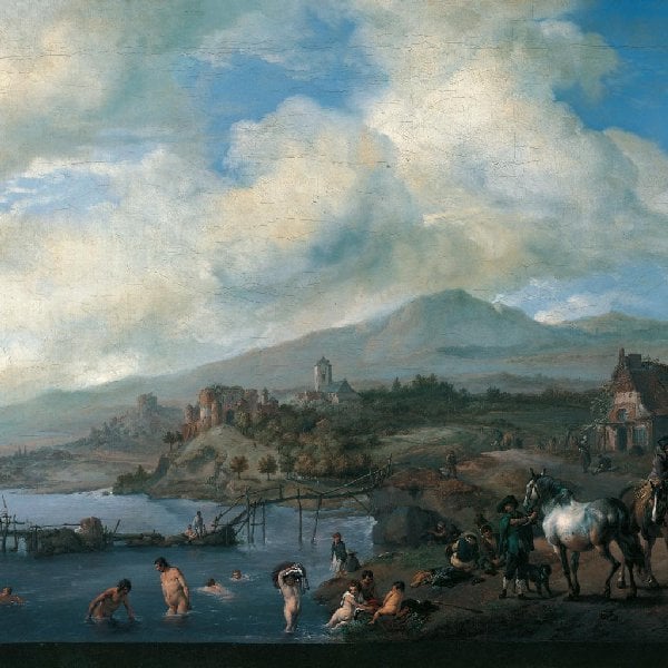 Landschaft mit Badenden