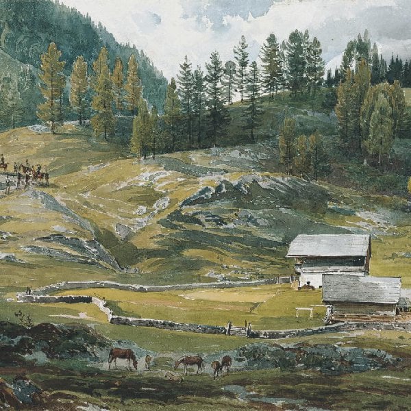 Blick auf die Hallerswies-Alpe, Blatt 21 der Folge von Ansichten aus dem Salzkammergut