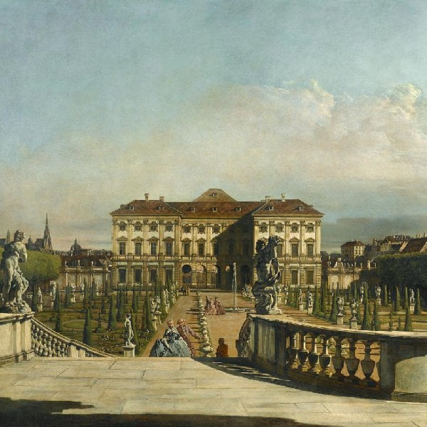 Das Gartenpalais Liechtenstein in Wien vom Belvedere