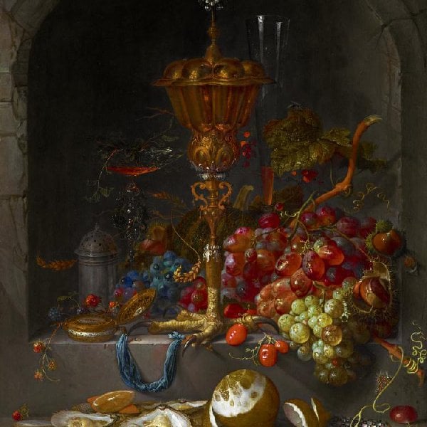 Früchtestillleben mit Deckelpokal