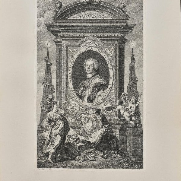Denkmal mit dem Porträt des Fürsten Joseph Wenzel I. von Liechtenstein (1696–1772)