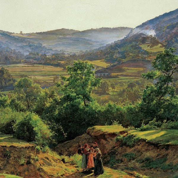 Berglandschaft mit der Ruine Liechtenstein bei Mödling
