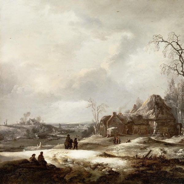 Winterlandschaft mit Figuren