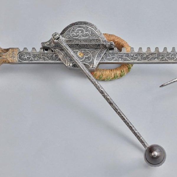 Zahnstangenwinde für eine Armbrust